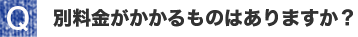別料金がかかるものはありますか？